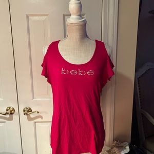 bebe cold shoulder fitted top size XL